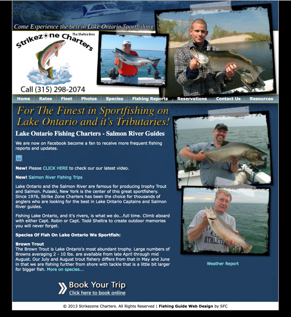 Fishing Guide Website Design