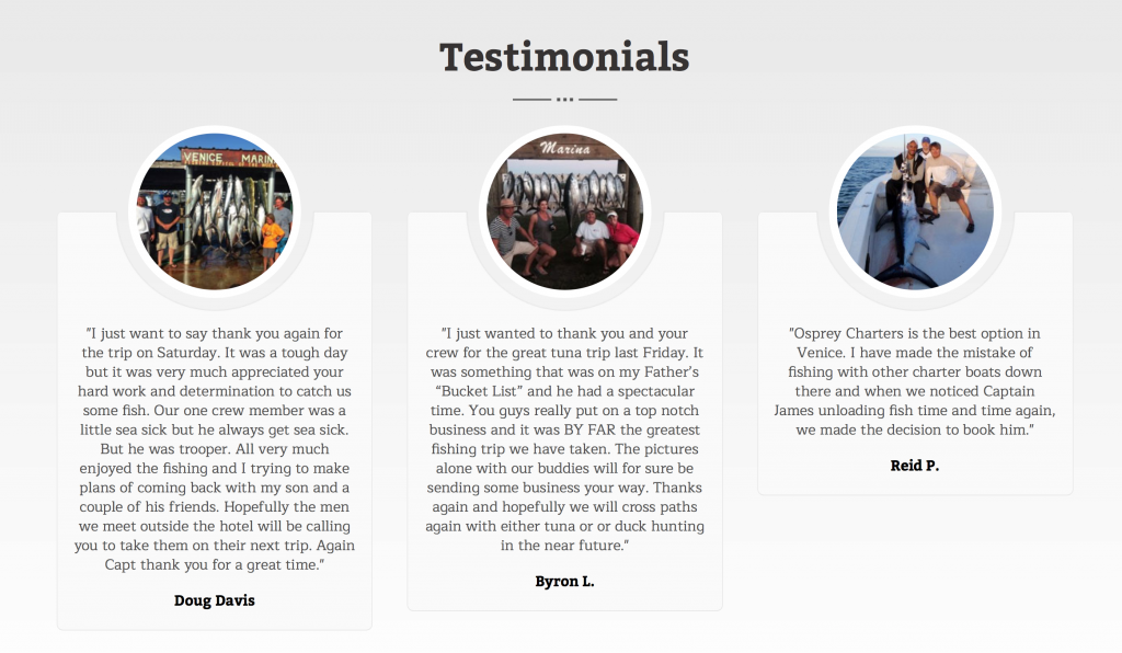 Fishing Guide Testimonials